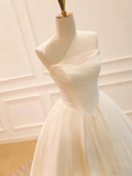 Minimalist Wedding Dress Strapless Tulle Pleated Wedding Dress HZ0319