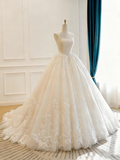 Elegant Wedding Dress Strapless Pleated Tulle Wedding Dress HZ0319