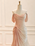 Popular Prom Dress Off Shoulder Pleated Evening Dress Gala Dress HZ0319