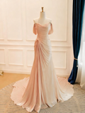 Popular Prom Dress Off Shoulder Pleated Evening Dress Gala Dress HZ0319
