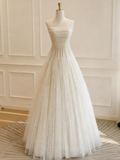 Minimalist Wedding Dress Strapless Pleated Tulle Wedding Dress HZ0319