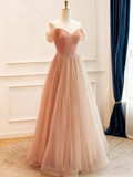 Shiny Prom Dress Sweetheart Pleated Tulle Evening Dress Gala Dress HZ0319