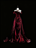 Elegant Prom Dress Off Shoulder Pleated Long Evening Dress Gala Dress HZ0319