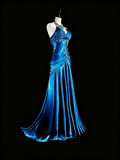 Pretty Prom Dress A Line Halter Pleated Evening Dress Gala Dress Birthday Party Outfits HZ0319