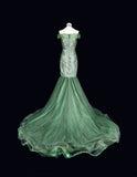 Elegant Prom Dress Off Shoulder Tulle Mermaid Evening Dress Gala Dress Birthday Party Outfits HZ0319