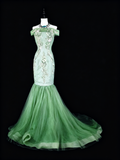 Elegant Prom Dress Off Shoulder Tulle Mermaid Evening Dress Gala Dress Birthday Party Outfits HZ0319