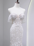 Charming Wedding Dress Off Shoulder Tulle Mermaid Wedding Dress HZ0319
