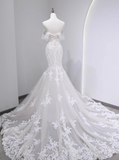 Charming Wedding Dress Off Shoulder Tulle Mermaid Wedding Dress HZ0319
