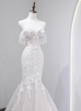 Charming Wedding Dress Off Shoulder Tulle Mermaid Wedding Dress HZ0319