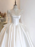 Gorgeous Wedding Dress Sweetheart Pleated Long Sleeve Wedding Dress HZ0319