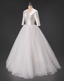 Minimalist Wedding Dress Square Neck Tulle Pleated Wedding Dress HZ0319