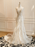Gorgeous Wedding Dress Crew Neck Mermaid Wedding Dress HZ0319
