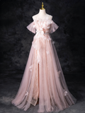 Pretty Prom Dress Off Shoulder Pleated Tulle Evening Dress Gala Dress Birthday Outfits HZ0319