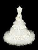 Retro Wedding Dress Strapless Pleated Tulle Mermaid Wedding Dress HZ0319