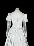 Retro Wedding Dress High Collar Lace Pleated Wedding Dress HZ0319