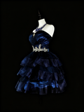 Newest Homecoming Dress Dark Blue Sweetheart Pleated Tiered Short Prom Dress Evening Dress Birthday Party Outfits HZ0319