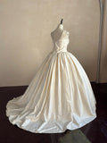 Elegant Wedding Dress Straps Pleated Wedding Dress HZ0319