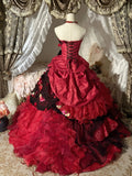 Stunning Prom Dress Strapless Pleated Tiered Evening Dress Sweet 16 Dress Ball Gown HZ0319