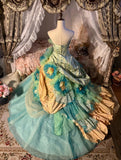 Charming Prom Dress Strapless Pleated Tulle Evening Dress Sweet 16 Dress Ball Gown HZ0319
