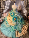Charming Prom Dress Strapless Pleated Tulle Evening Dress Sweet 16 Dress Ball Gown HZ0319