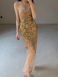 Shiny Prom Dress Crew Neck Evening Dress Birthday Party Dress Gala Dress HZ0319