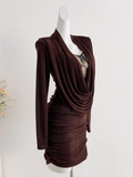 Minimalist Women Dress Spaghetti Straps Long Sleeves Short Birthday Outfits Seaside Party Dress HZ0319