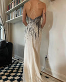 Gorgeous Prom Dress Spaghetti Straps Backless Slit Evening Dress Cocktail Dress Birthday Party Outfits HZ0319