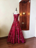 Gorgeous Prom Dress A Line Spaghetti Straps Pleated Gala Dress Evening Dress HZ0319