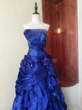 Charming Prom Dress Strapless Pleated Gala Dress Evening Dress HZ0319
