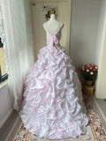 Newest Prom Dress Spaghetti Straps Pleated Ball Gown Evening Dress Quinceanera Dress HZ0319