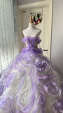 New Arrival Prom Dress Strapless Ruffle Ball Gown Evening Dress Quinceanera Dress HZ0319