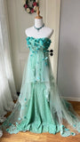 Newest Prom Dress Strapless Pleated Tulle Evening Dress Gala Dress Formal Dress HZ0319