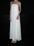Minimalist Prom Dress White Strapless Evening Dress Gala Dress HZ0319