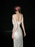Shiny Prom Dress Spaghetti Straps Sequins Evening Dress Gala Dress Formal Dress HZ0319
