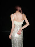 Shiny Prom Dress Spaghetti Straps Sequins Evening Dress Gala Dress Formal Dress HZ0319
