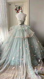 Charming Prom Dress Sweetheart Pleated Tulle Ball Gown Evening Dress Quinceanera Dress HZ0319