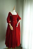Elegant Prom Dress Velvet Square Neck Pleated Gala Gown Formal Dress Evening Dress HZ0319