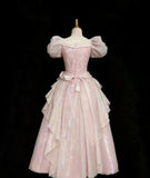 Sweet Prom Dress V-neck Pleated Gala Gown Formal Dress Evening Dress HZ0319