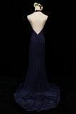 Stunning Prom Dress Halter Pleated Slit Gala Dress Formal Dress Evening Dress HZ0319
