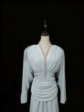 Elegant Prom Dress V-neck Pleated Backless Gala Dress Evening Dress Formal Dress HZ0319