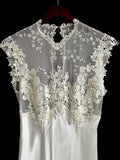 Vintage Wedding Dress Crew Neck Lace Wedding Dress HZ0319