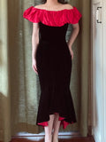 Minimalist Prom Dress Off Shoulder Mermaid Evening Dress Gala Dress Formal Dress HZ0319