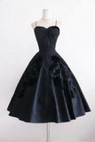 New Design Prom Dress Black Spaghetti Straps Evening Dress Gala Dress Formal Dress HZ0319