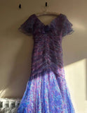 Stunning Prom Dress V-neck Pleated Print Mermaid Formal Dress Evening Dress Gala Dress HZ0319