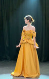 Charming Prom Dress Off Shoulder Pleated Ball Gown Formal Dress Evening Dress Gala Dress HZ0319