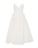 Minimalist Prom Dress White Spaghetti Straps Pleated Gala Dress Evening Dress Formal Dress HZ0319