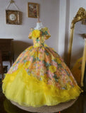 Charming Prom Dress Boat Neck Print Quinceanera Dress Ball Gown Evening Dress HZ0319