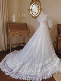 Stunning Wedding Dress A Line High Collar Tulle Pleated Wedding Dress HZ0319