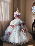 Stunning Prom Dress Strapless Tulle Pleated Quinceanera Dress Ball Gown Evening Dress HZ0319