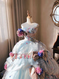 Stunning Prom Dress Strapless Tulle Pleated Quinceanera Dress Ball Gown Evening Dress HZ0319
